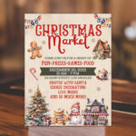 Christmas Market Editable Flyer Template, Editable Holiday Market Flyer,  Holiday Craft Fair Flyer, Holiday Church Flyer, School Flyer Intended For Christmas Fair Flyer Template