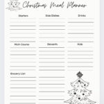 Christmas Meal Planner,Christmas Menu,Christmas Dinner Planner Regarding Christmas Dinner Checklist Template