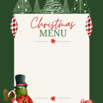 Christmas Menu Digital Download, Snowman, Trees, Downloadable   Etsy Throughout Blank Christmas Menu Template