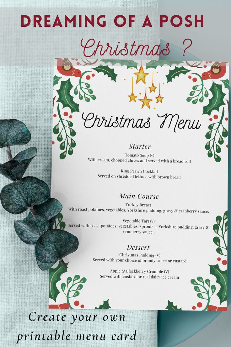Christmas Menu Template A4 | Christmas Menu Printable | Christmas regarding Christmas Dinner Menu Template Free Download