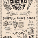 Christmas Menu Template Dessert Restaurant Cafe Stock Vector Intended For Christmas Dessert Menu Template