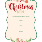 Christmas Menu With Curvy Frame Sign Template | Square Signs In Christmas Dinner Template Free