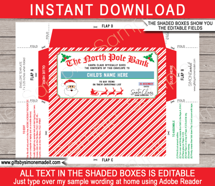 Christmas Gift Card Envelope Template