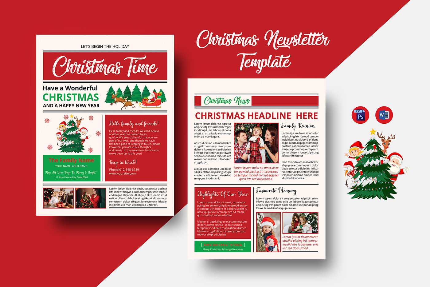 Christmas Newsletter Template :: Behance intended for Christmas Card Newsletter Template