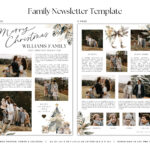 Christmas Newsletter Template / Family Year In Review / Holiday With Christmas Family Newsletter Template