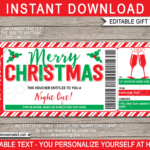Christmas Night Out Gift Certificate Template Throughout Christmas Gift Ticket Template