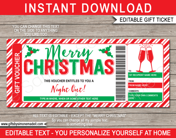 Christmas Gift Ticket Template