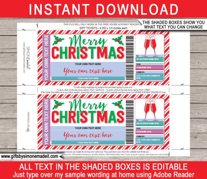 Christmas Gift Certificate Template Free Download Christmas Gift Certificate Template Free Download