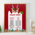 Christmas Opening Hours Sign   Etsy Uk Regarding Christmas And New Year Opening Hours Template