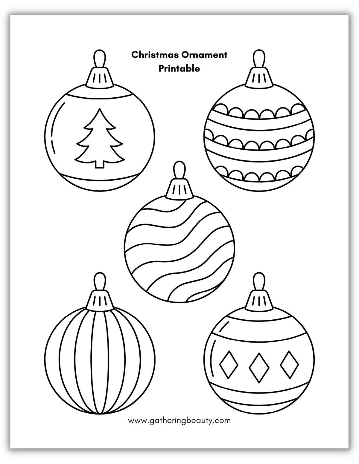 Christmas Ornament Printable — Gathering Beauty in Christmas Bulb Ornament Template