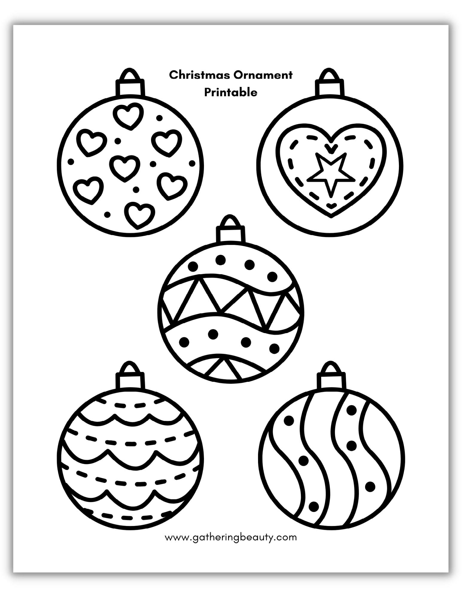 Christmas Ornament Printable — Gathering Beauty throughout Christmas Bauble Template Printable Free