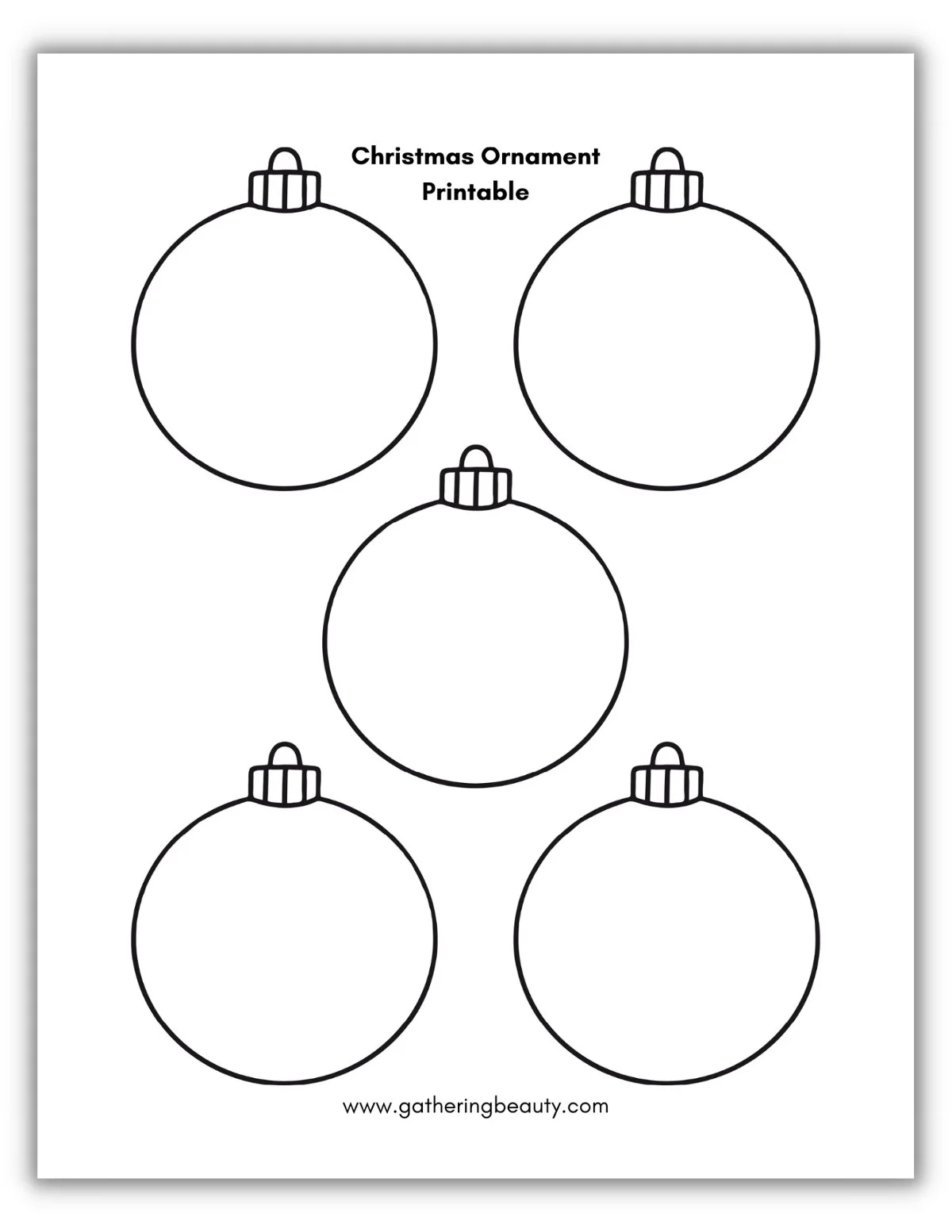 Christmas Ornament Printable — Gathering Beauty with regard to Blank Christmas Ornament Template