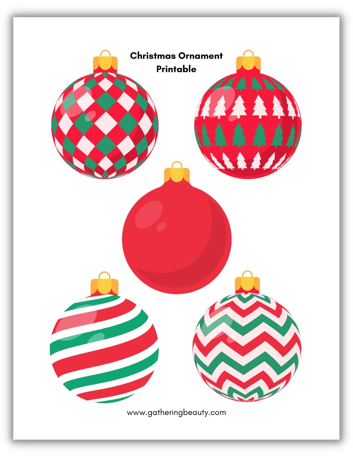 Christmas Ornament Printable — Gathering Beauty within Christmas Decorations Template Free