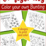 Christmas Paper Bunting   Printable Bunting Template To Colour! With Regard To Christmas Bunting Template Printable