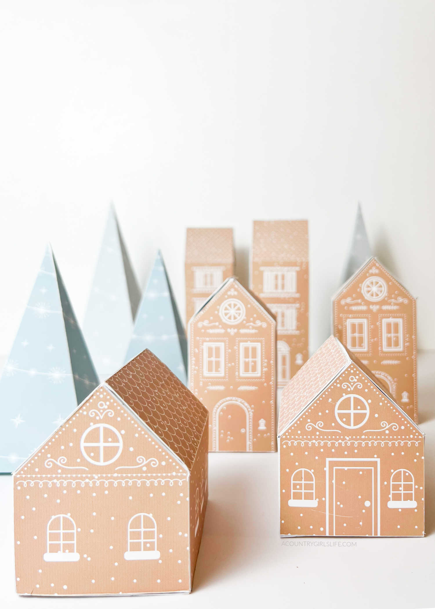 Christmas Paper Village (Diy Free Printables!) - A Country Girl'S Life intended for Cardboard Free Printable Printable Christmas Village Template