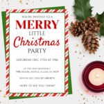Christmas Party Invitation Template, Instant Download, Holiday Regarding Christmas Dinner Invitation Template