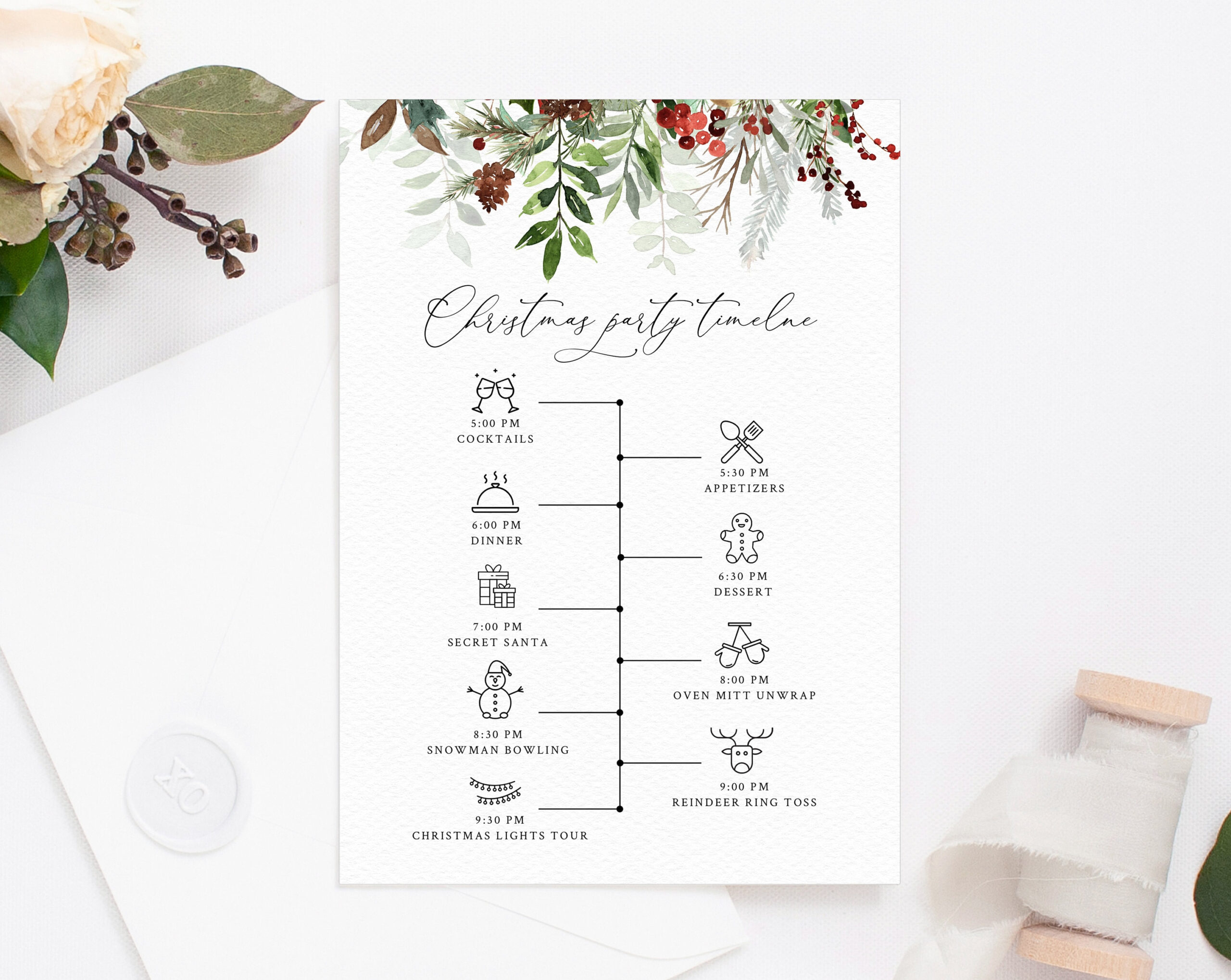 Christmas Party Itinerary Template, Christmas Party Timeline with regard to Christmas Day Itinerary Template