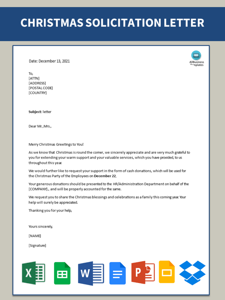 Christmas Donation Letter Template Christmas Donation Letter Template