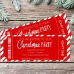 Christmas Party Ticket Template | Editable Winter Holiday Party Within Christmas Dinner Tickets Template