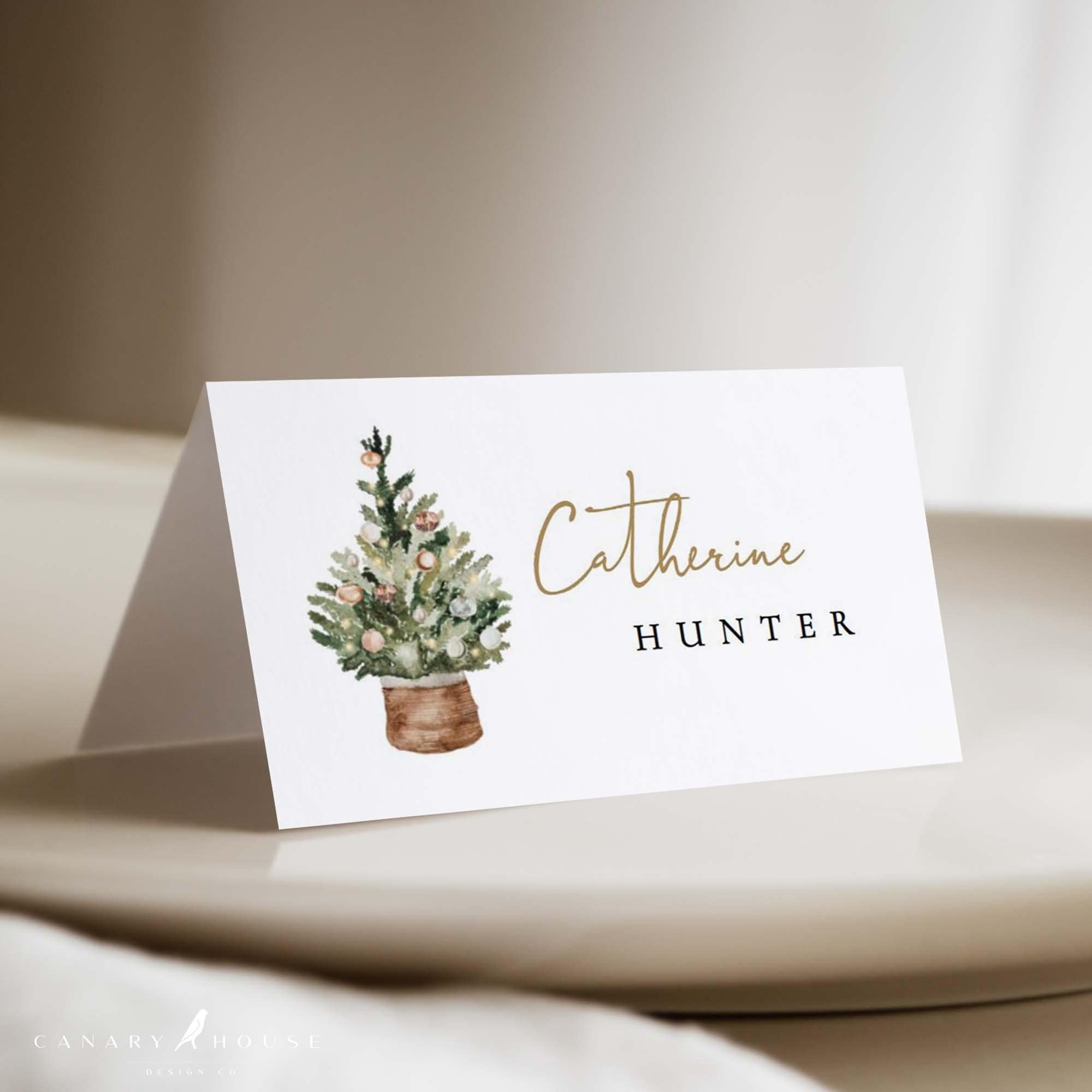 Christmas Place Card Template, Printable Christmas Place Cards intended for Christmas Dinner Place Cards Template