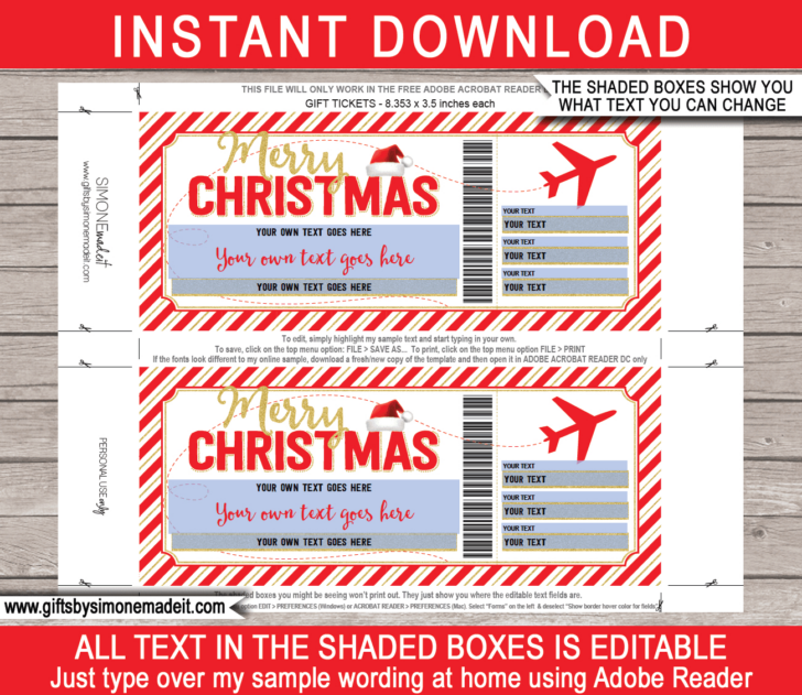 Christmas Boarding Pass Template Free Download