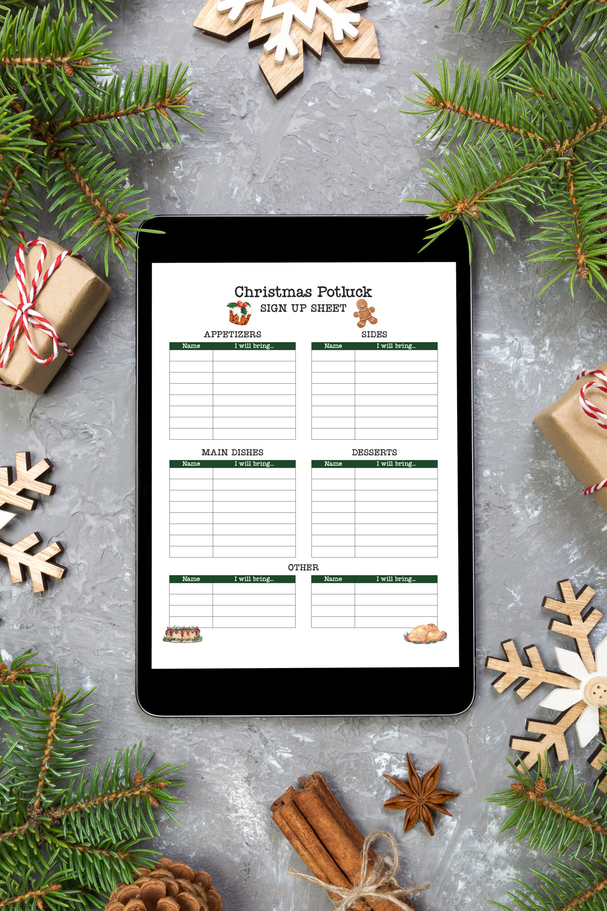 Christmas Potluck Sign Up Sheet Free Printable for Christmas Drive Thru Sign-Up Form Template