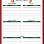 Christmas Potluck Sign Up Sheet Free Printable With Christmas Dinner Sign Up Sheet Template