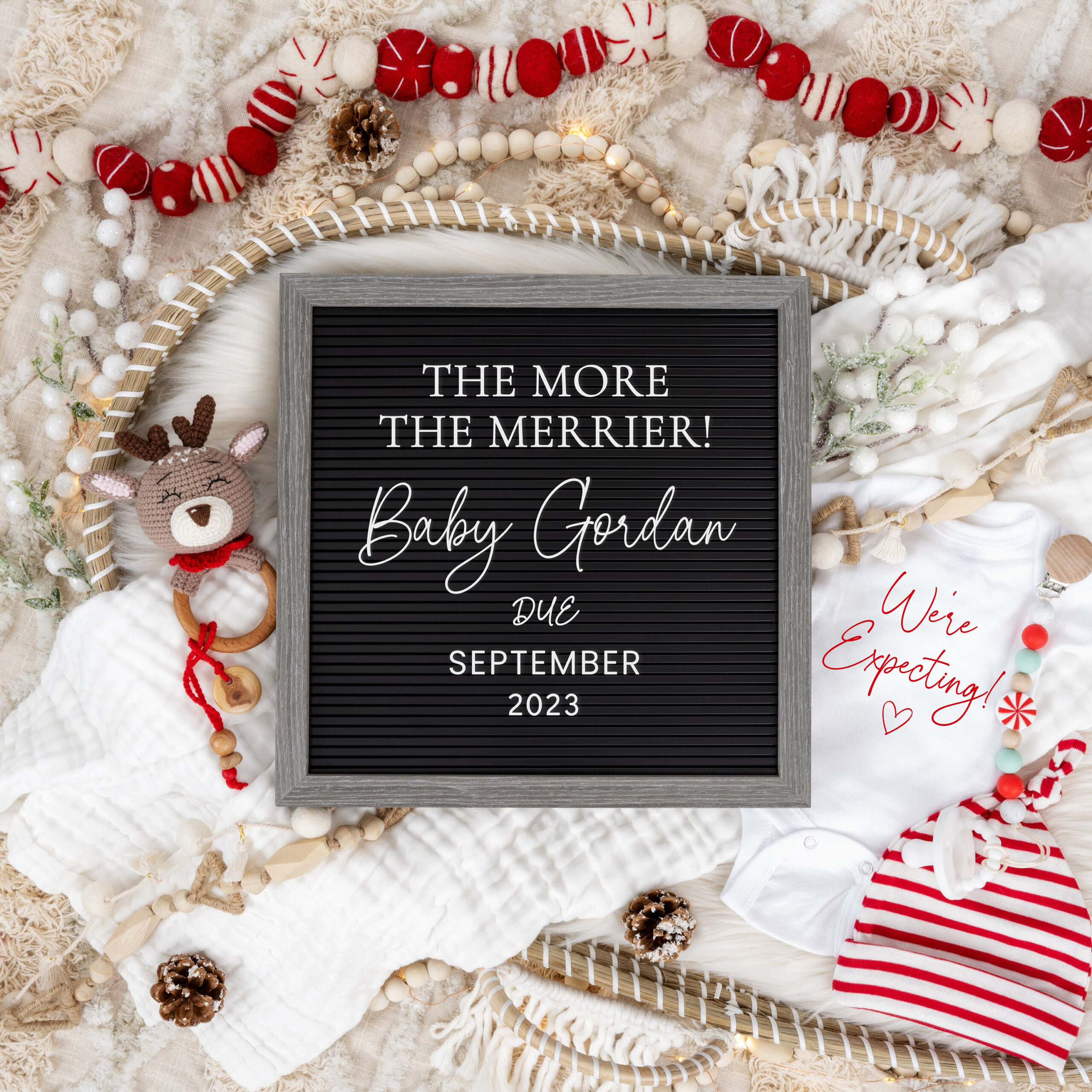 Christmas Pregnancy Announcement: Holiday Social Media Reveal inside Christmas Baby Announcement Template Free