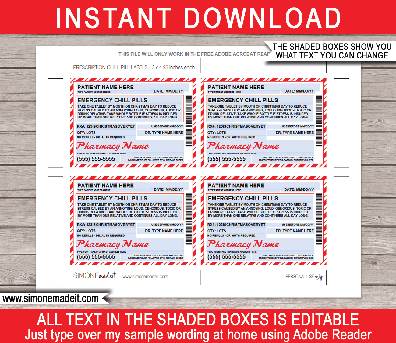 Christmas Prescription Chill Pills (Walgreens) - For Jars pertaining to Christmas Card Template Walgreens