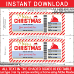 Christmas Restaurant/Dining Gift Certificate (Food Cloche)   Red & Gold In Christmas Dinner Ticket Template Free