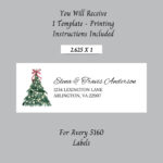 Christmas Return Address Labels: Editable Vintage Christmas Label Inside 5160 Christmas Label Template