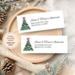 Christmas Return Address Labels: Editable Vintage Christmas Label Throughout 5160 Christmas Label Template