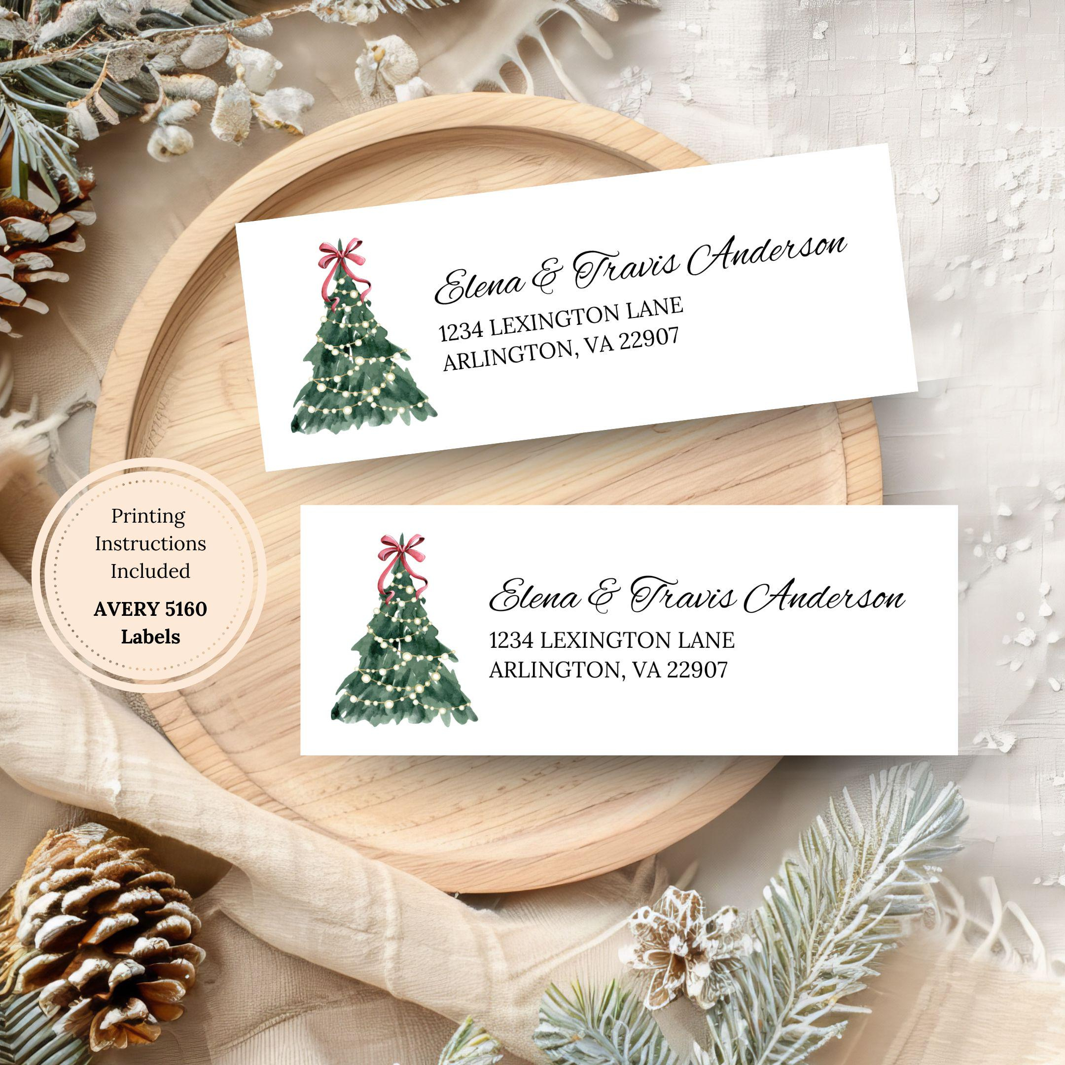 Christmas Return Address Labels: Editable Vintage Christmas Label throughout 5160 Christmas Label Template