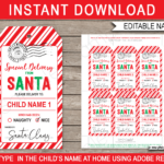Christmas Santa Gift Tags   Red & Green In Christmas Gift Tag Template Free Download