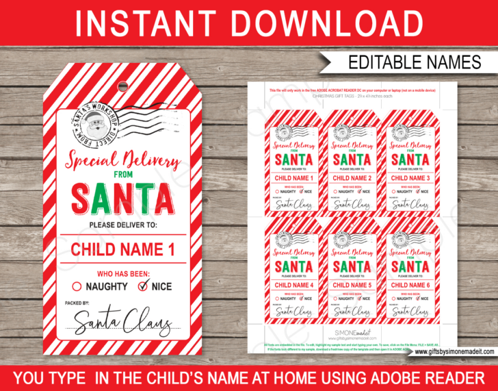Christmas Gift Tag Template Free Download