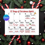 Christmas Spirit Calendar: 12 Days Of Holiday Dress Up   Editable In 12 Days Of Christmas Calendar Template