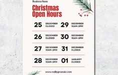 Christmas Store Hours Editable Template – Etsy Uk regarding Christmas Closing Times Template