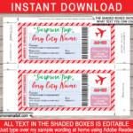 Christmas Surprise Trip Boarding Pass Throughout Christmas Boarding Pass Template Free