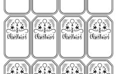 Christmas Tags Black And White – 10 Free Pdf Printables | Printablee for Christmas Gift Tag Template Black and White