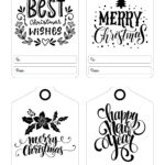 Christmas Tags Black And White   10 Free Pdf Printables | Printablee In Christmas Gift Tag Template Black And White