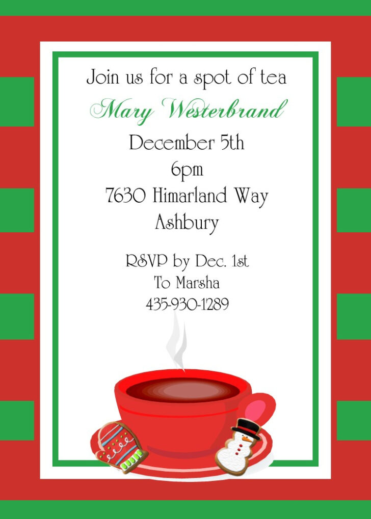 Christmas Afternoon Tea Invitation Template Christmas Afternoon Tea Invitation Template