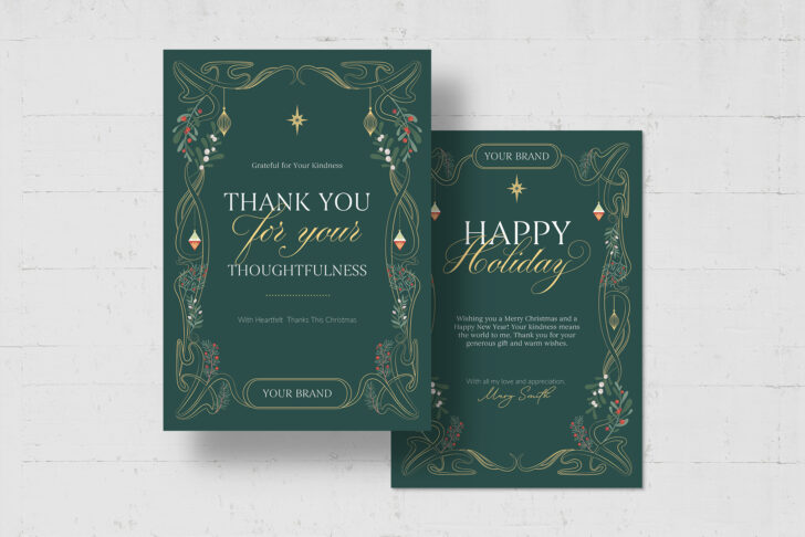 Christmas Gift Thank You Card Template