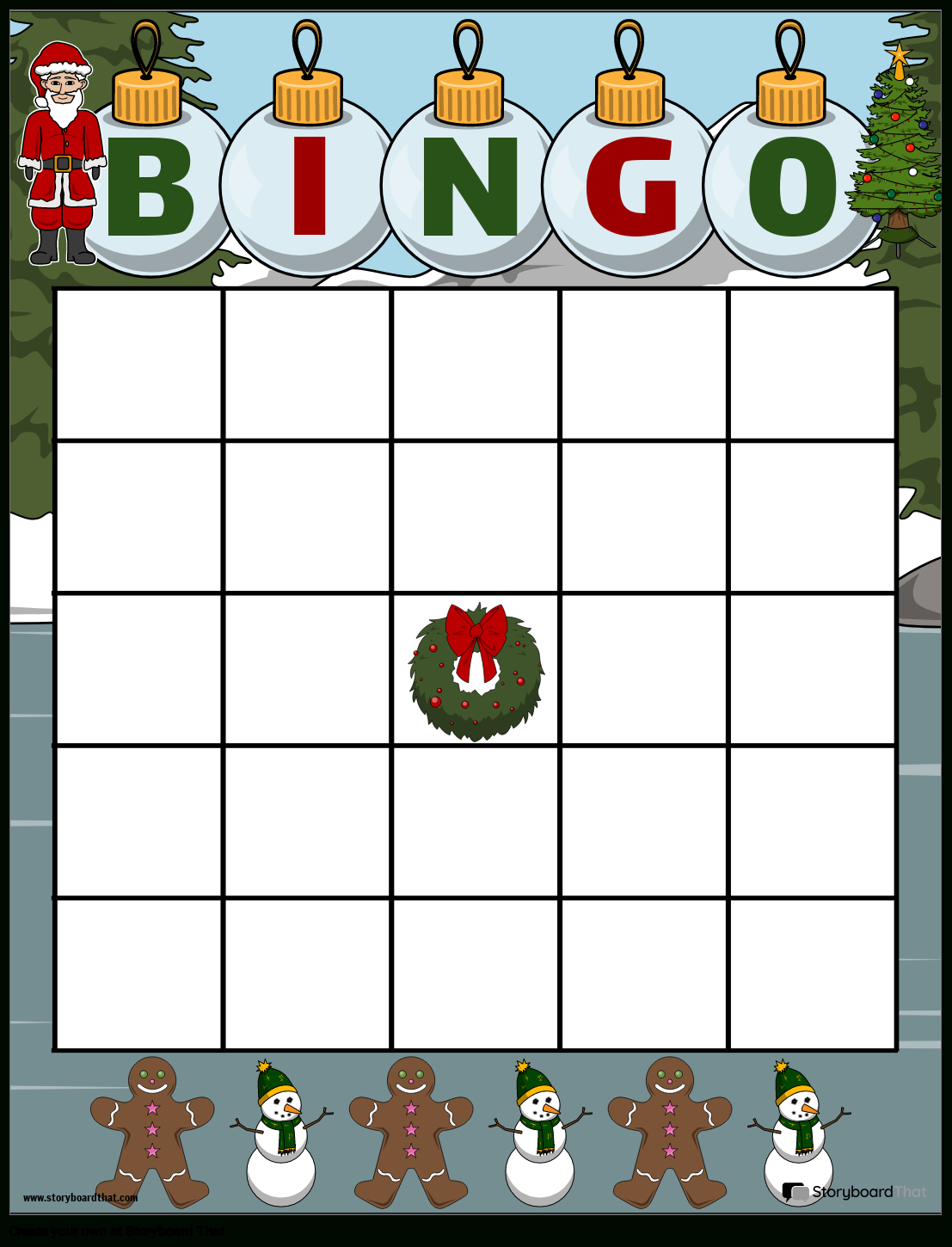 Christmas-Themed Bingo Card Activity Storyboard with regard to Christmas Bingo Card Template