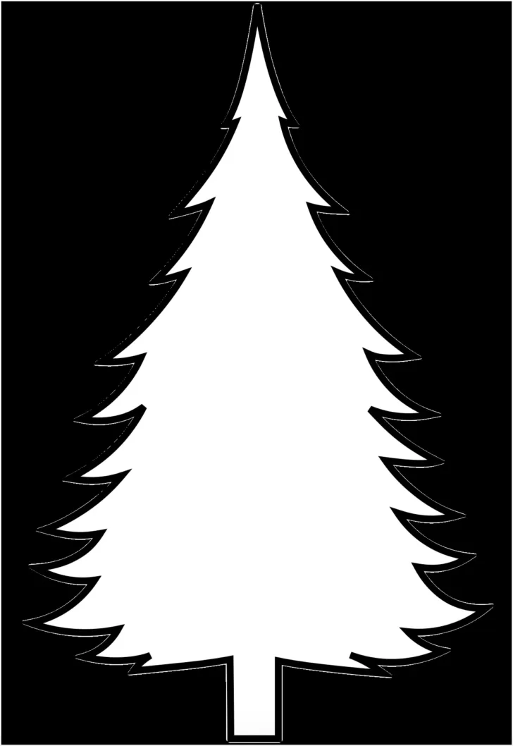 Black and White Christmas Tree Template