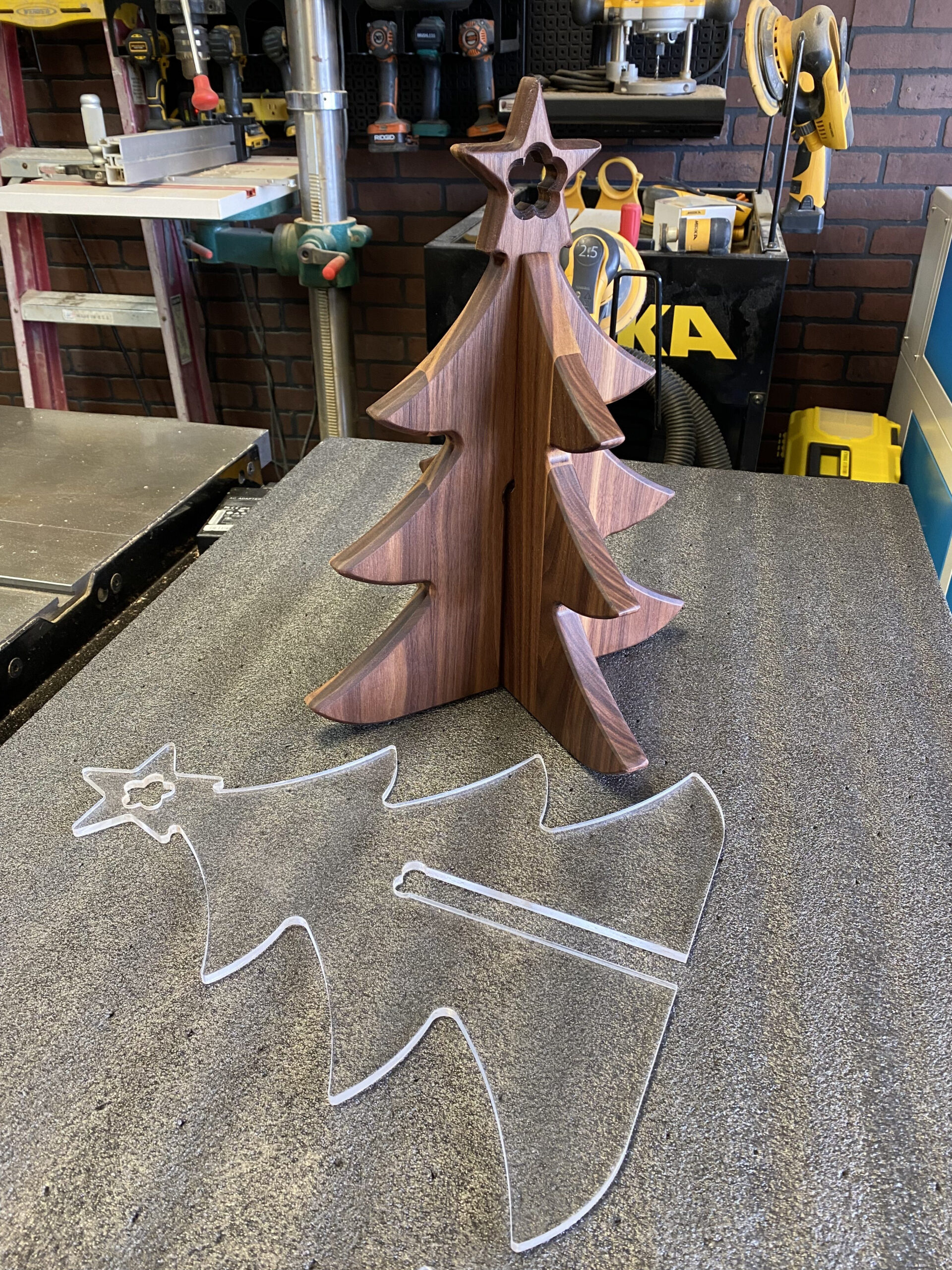 Christmas Tree Home Decor Template in Acrylic Router Template Christmas