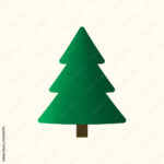 Christmas Tree Sign. Simple Cartoon Icon. Green Template Regarding Cartoon Christmas Tree Template