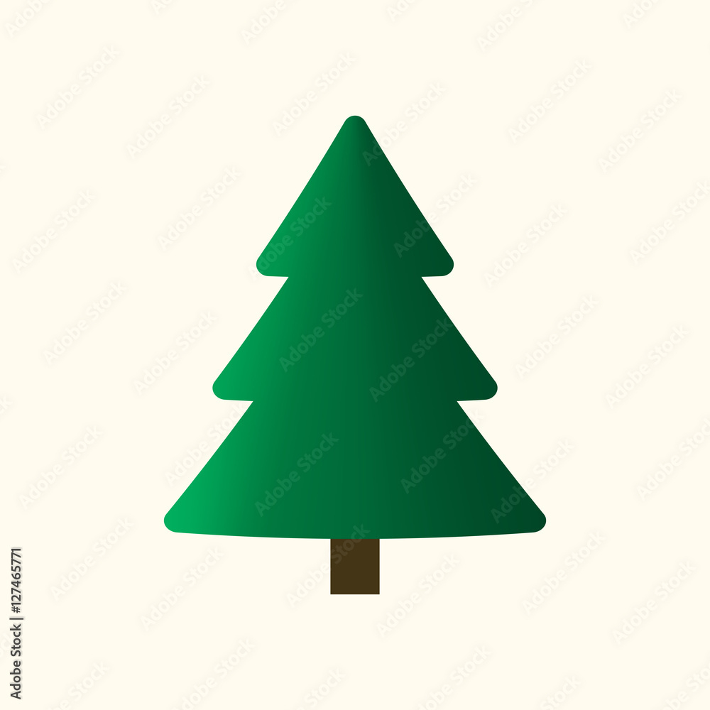 Christmas Tree Sign. Simple Cartoon Icon. Green Template regarding Cartoon Christmas Tree Template