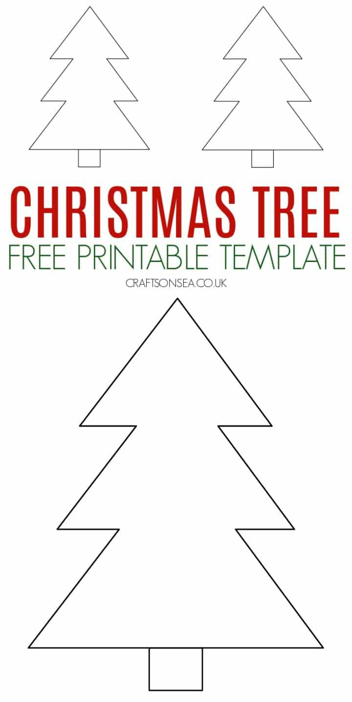 Christmas Tree Template (Free Printable) - Crafts On Sea inside 2D Christmas Tree Template