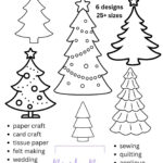 Christmas Tree Template Set: Paper Craft Stencils (Pdf Download A4 In Christmas Decorations Paper Template