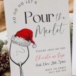 Christmas Wine Night Invitation Template, Christmas Party Invite Pertaining To Christmas Drinks Invitation Template